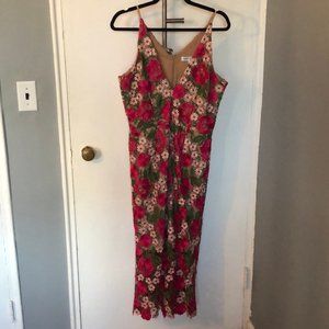 Multi Flower Lace Maxi Dress